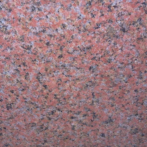 Nefertiti granite slab face, photographed for the factory catalog — mid-toned red overall.