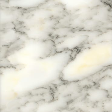 Arabescato  marble slab face, photographed for the factory catalog — near-white warm beige overall.