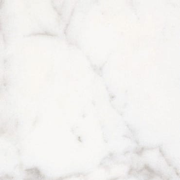Bianco Carrara marble slab face, photographed for the factory catalog — near-white warm beige overall.