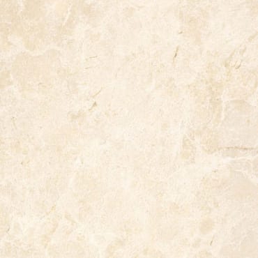 Botticino Fiorito marble slab face, photographed for the factory catalog — near-white amber overall.
