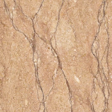 Chiampo Rosato marble slab face, photographed for the factory catalog — light amber overall.