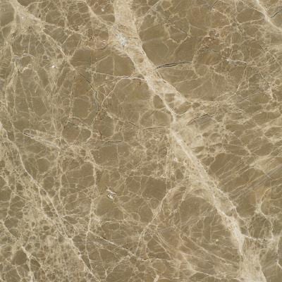 Emperador Turkish marble slab face, photographed for the factory catalog — mid-toned amber overall.